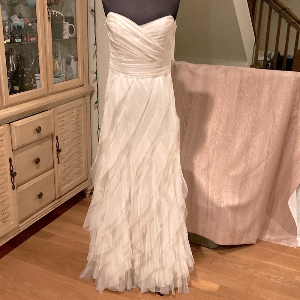 Liancarlo Couture silk ivory maxi/wedding dress, Sz 10